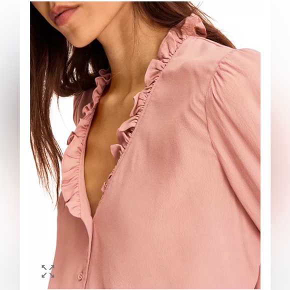 ba&sh Unity Ruffled Trim Blouse size 2 (M). - Picture 3 of 11